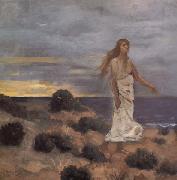 Pierre Puvis de Chavannes Mad Woman at the Edge of the Sea Spain oil painting artist